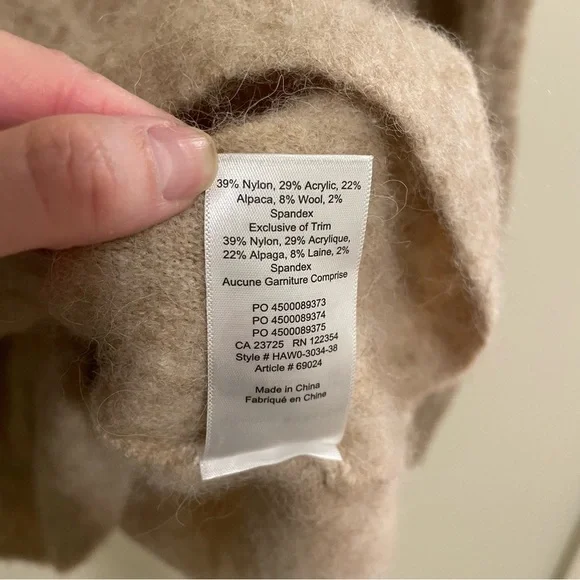 Babaton The Group Bambini Oatmeal Wrap Sweater Alpaca Wool Medium - Picture 10 of 10